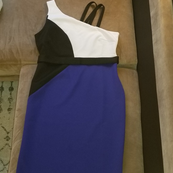 Eloquii - Color Block One Shoulder Dress - 18 - Picture 3 of 5